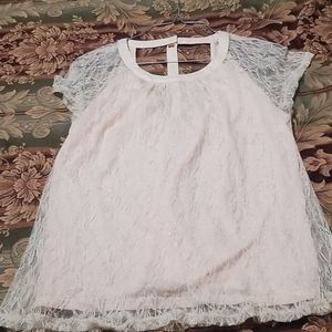 Vera Wang lace overlay top size L